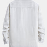 Long Sleeve Stand Collar Striped Shirt