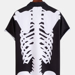 Skeleton Print Button Up Shirt