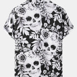 Skull Floral Print Shirt