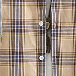 Plaid Contrast Hoodie Button Up Shirt