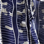 Wave Print Stand Collar Shirt