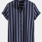 Stripes Cotton Henley Shirts