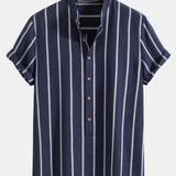 Stripes Cotton Henley Shirts