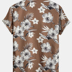 Tropical Floral Print Button Up Shirt