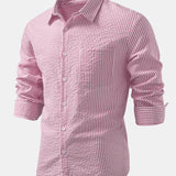 Seersucker Striped Button Up Shirt