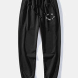 It Is What It Is Print Crew Neck Sweatshirt & Jogging Pants Set