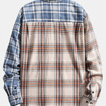Long Sleeved Contrast Plaid Shirt