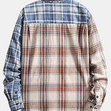 Long Sleeved Contrast Plaid Shirt