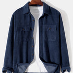 Long Sleeved Corduroy Button Up Shirt with Pockets