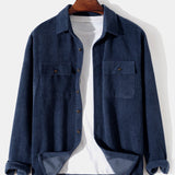 Long Sleeved Corduroy Button Up Shirt with Pockets
