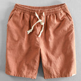Geometric Jacquard Eyelet Cuban Shirt & Linen Cotton Blend Shorts Set