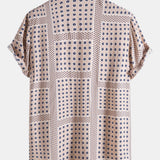Polka Dot Flower Print Button Up Shirt