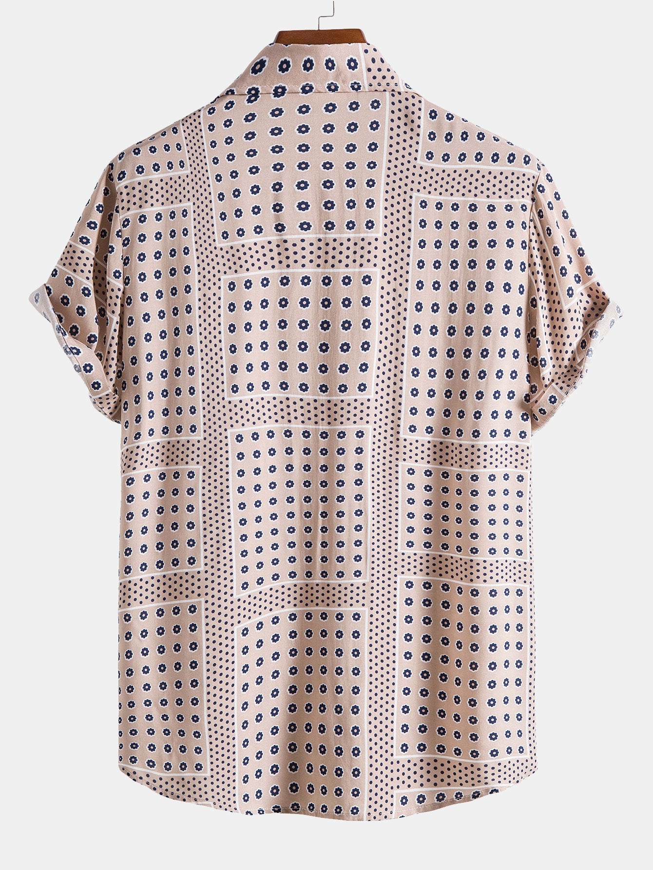 Polka Dot Flower Print Button Up Shirt