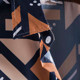 Geometric Print Shirt & Swim Shorts Set