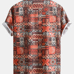 Tile Patchwork Print Button Up Shirt