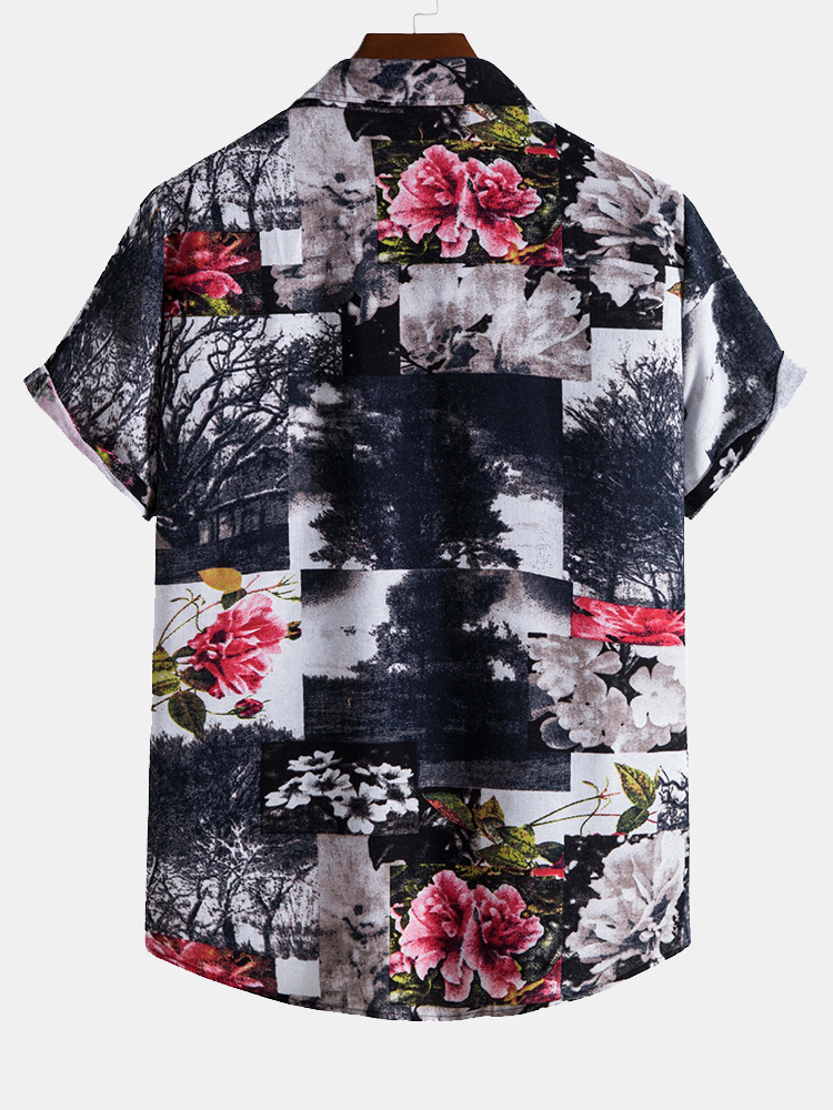 Floral Landscape Print Shirt