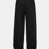 Letter Print Contrast Polo Sweatshirt & Pleated Pintuck Sweatpants Set