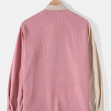 Long Sleeve Patchwork Corduroy Shirt