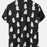 Halloween Cute Ghost Print Button Up Shirt