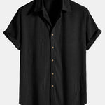 Corduroy Button Up Short Sleeved Shirt