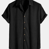Corduroy Button Up Short Sleeved Shirt