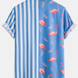 Flamingo Stripe Panel Shirt & Swim Shorts Set