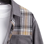 Corduroy Check Patchwork Shirt