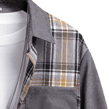 Corduroy Check Patchwork Shirt