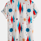 Atomic Geometric Print Shirt & Swim Shorts Set