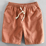 Linen Short Sleeve Shirt & Linen Cotton Blend Drawstring Shorts Set