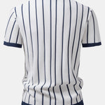 Stripe Knitted Shirt & Straight Leg Linen Pants Set