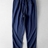 Short Sleeve Linen Stand Collar Shirt & Straight Leg Linen Pants Set