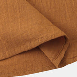 Solid Color Basic Henley Shirts & Linen Cotton Blend 11" Shorts Set