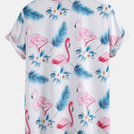 Flamingo Leaf Print Shirt & Swim Shorts Set