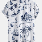 Island Sailing Print Button Up Shirt