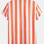 Stripe Print Shirt & Swim Shorts Set