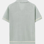 Contrast Trim Open Knit Shirt