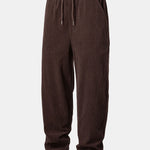 Quarter Zip Ethnic Geometric Patchwork Teddy Sweatshirt & Corduroy Jogger Set