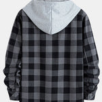 Teddy Lined Plaid Hooded Shirt