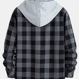 Teddy Lined Plaid Hooded Shirt