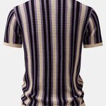 Stripe Eyelet Crochet Shirt & Straight Leg Linen Pants Set
