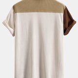 Colorblock Button Up Corduroy Shirt
