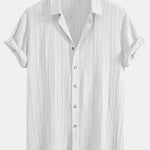 Crinkled Textured Shirt & Crinkle Textured Straight Leg Pants Set