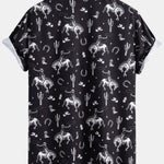 Cowboy Cactus Print Button Up Shirt