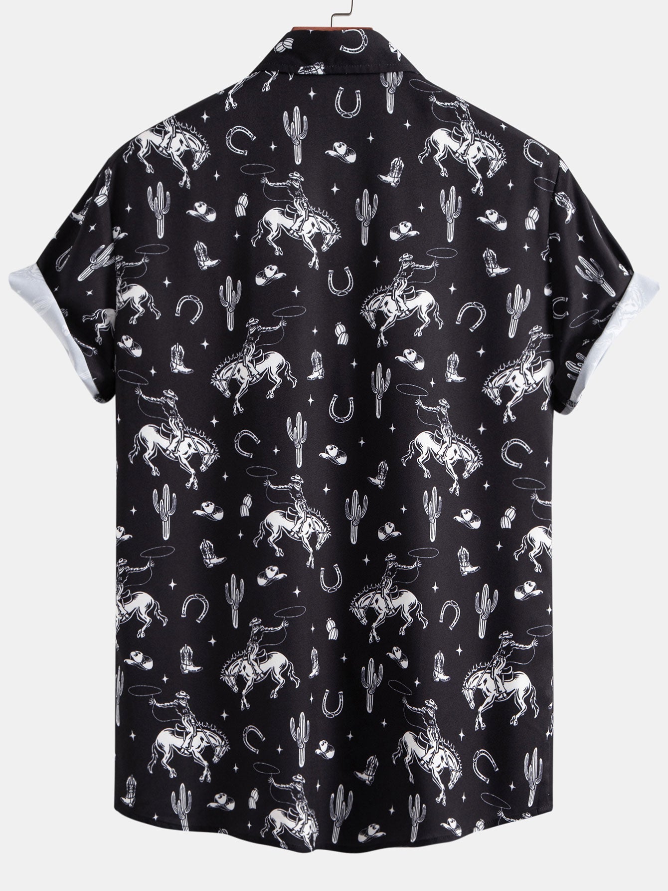 Cowboy Cactus Print Button Up Shirt