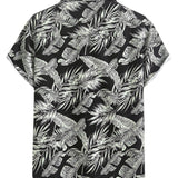 Tropical Plants Print Shirt & Drawstring Swim Shorts Set