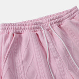 Twist Geometry Jacquard Shirt & Drawstring Shorts Set