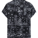 Paisley Print Shirt & Drawstring Swim Shorts Set