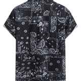 Paisley Print Shirt & Drawstring Swim Shorts Set