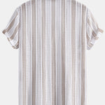 Striped Mesh Cuban Shirt